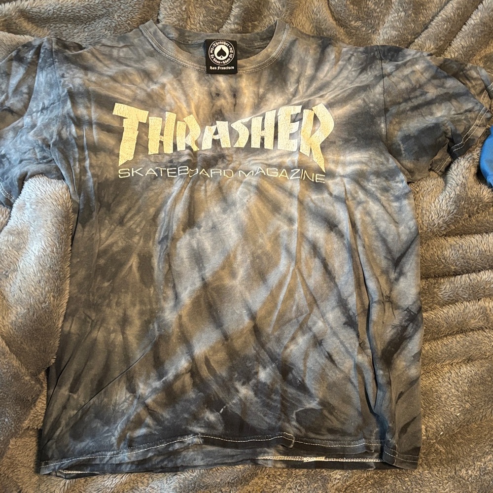 Thrasher Tie-Dye T-Shirt - Black and Gray